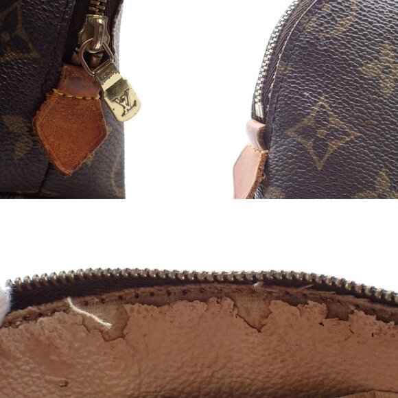 LOUIS VUITTON Pochette Cosmetic Pouch Monogram Leather Brown BN M47515 02AA002 - Picture 8 of 14